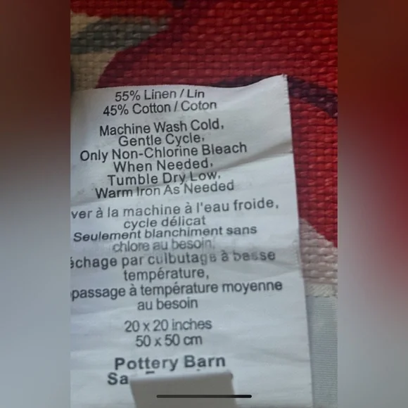 Pottery Barn Serafina Floral 55% linen 45% cotton removable printed pillow cover - Picture 4 of 6